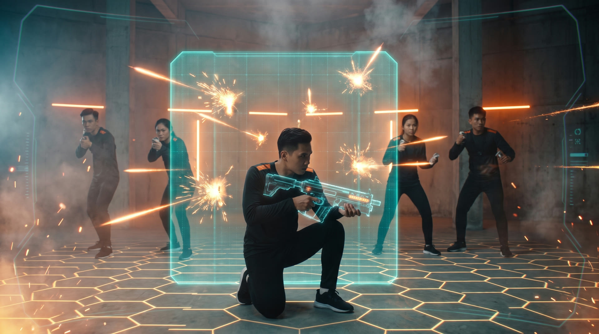 Trong kính: núp sau tấm khiên hologram giữa làn đạn